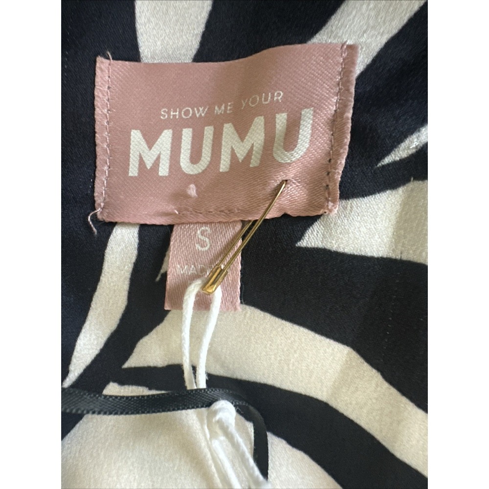 Show Me Your Mumu Sze Small Piper Halter Bubble Mini Skort Dress Carribean Palms - Picture 13 of 13